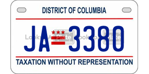 JA3380  license plate in DC