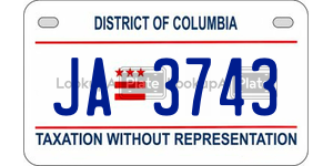 JA3743 license plate in District of Columbia