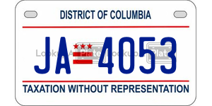 JA4053  license plate in DC