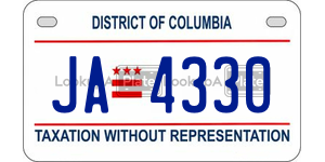 JA4330 license plate in District of Columbia