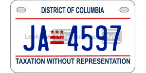 JA4597  license plate in DC