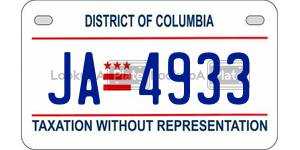 JA4933 license plate in District of Columbia