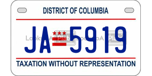 JA5919  license plate in DC