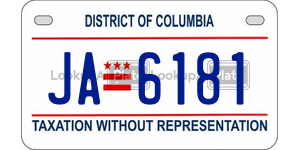 JA6181 license plate in District of Columbia
