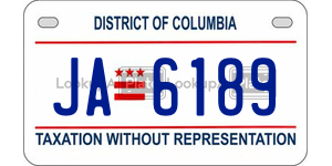 JA6189  license plate in DC