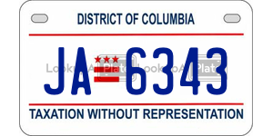 JA6343  license plate in DC
