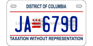 JA6790  license plate in DC
