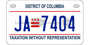 JA7404  license plate in DC