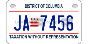 JA7456  license plate in DC
