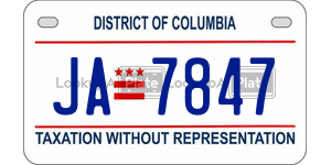 JA7847  license plate in DC