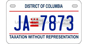 JA7873  license plate in DC