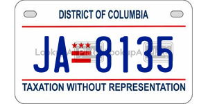 JA8135  license plate in DC