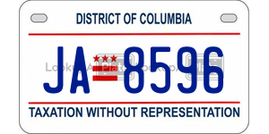 JA8596  license plate in DC