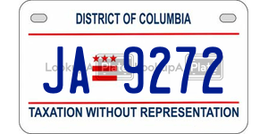JA9272 license plate in District of Columbia