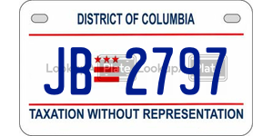 JB2797  license plate in DC