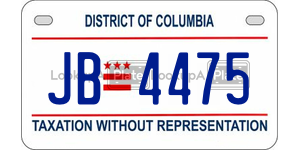 JB4475  license plate in DC