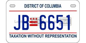 JB6651  license plate in DC
