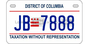 JB7888  license plate in DC