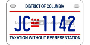 JC1142  license plate in DC
