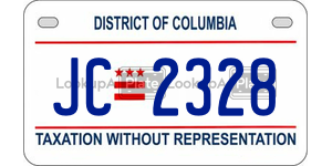 JC2328  license plate in DC