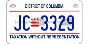 JC3329  license plate in DC