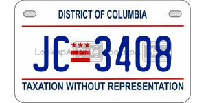 JC3408  license plate in DC