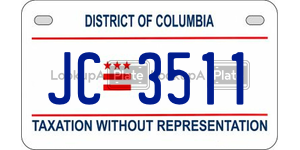 JC3511  license plate in DC