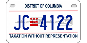 JC4122  license plate in DC