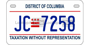 JC7258  license plate in DC