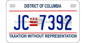 JC7392  license plate in DC