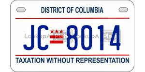 JC8014  license plate in DC