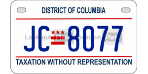 JC8077  license plate in DC