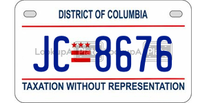 JC8676  license plate in DC