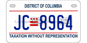 JC8964  license plate in DC