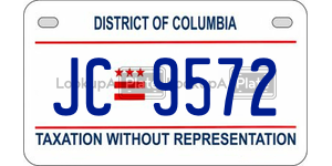 JC9572  license plate in DC