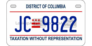 JC9822  license plate in DC
