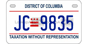 JC9835  license plate in DC