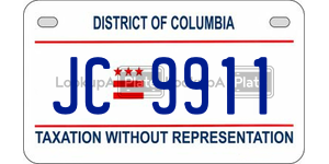 JC9911 license plate in District of Columbia
