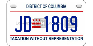 JD1809  license plate in DC