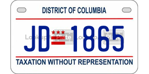 JD1865  license plate in DC