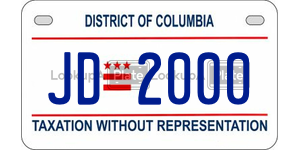 JD2000 license plate in District of Columbia