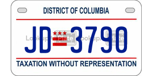 JD3790  license plate in DC