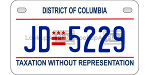 JD5229  license plate in DC