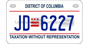 JD6227  license plate in DC