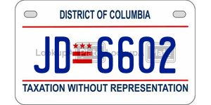 JD6602 license plate in District of Columbia