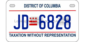 JD6828  license plate in DC