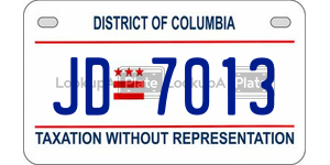 JD7013  license plate in DC