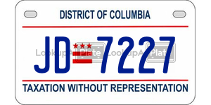 JD7227  license plate in DC