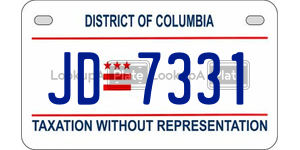 JD7331  license plate in DC