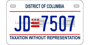 JD7507  license plate in DC